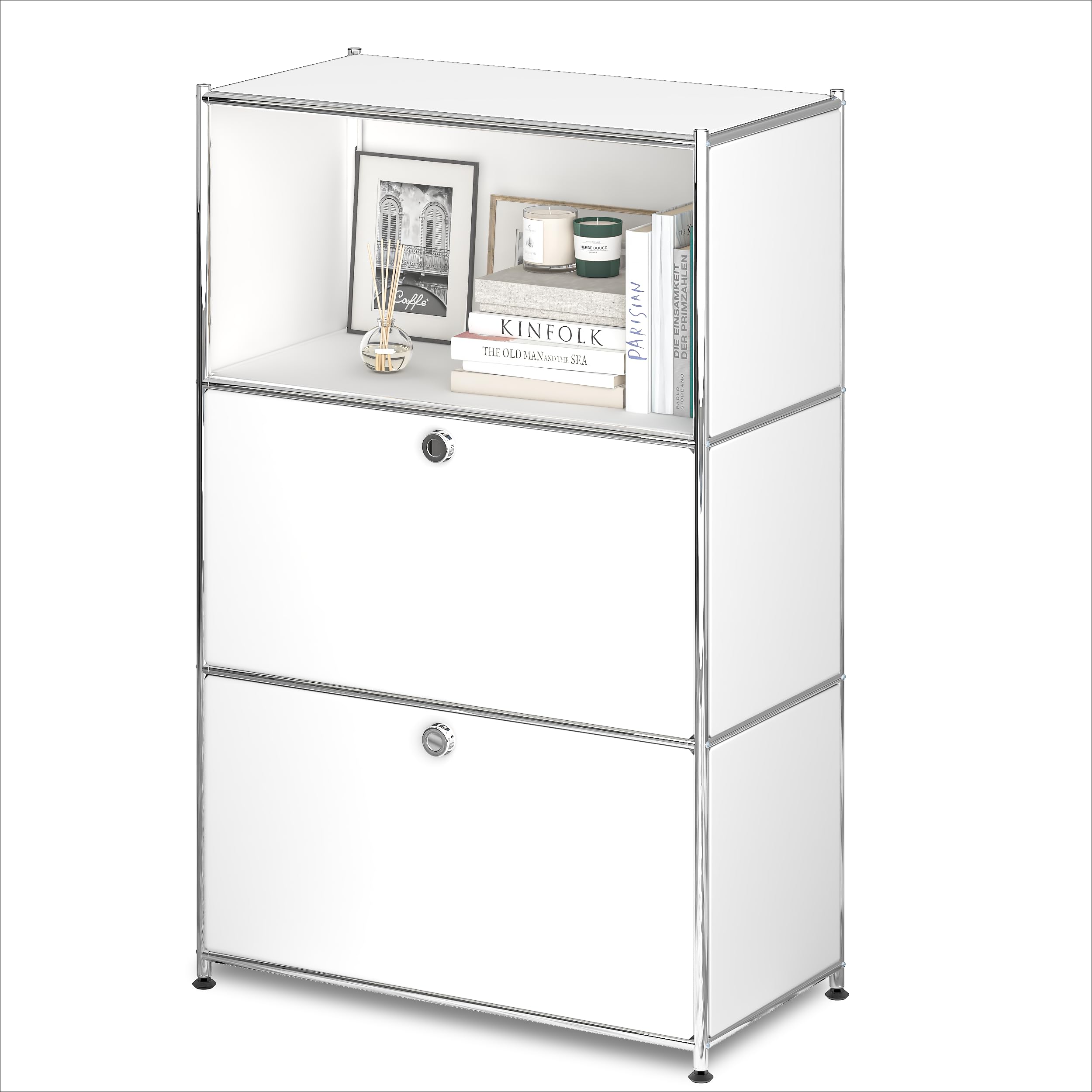 Amazon.com: Simplink Metal Shelf with 2 Flap Doors, Large Capacity